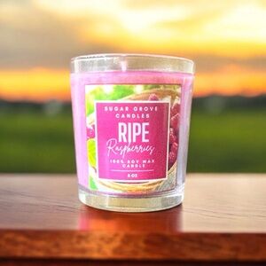 Sugar Grove Candle 10 oz Ripe Raspberries Single Wick Candle
